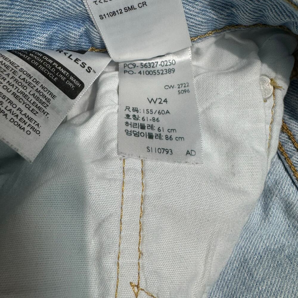 Levi's 501 Original Light Wash High-Rise Distressed Denim Shorts Women's W 24 - Picture 14 of 14